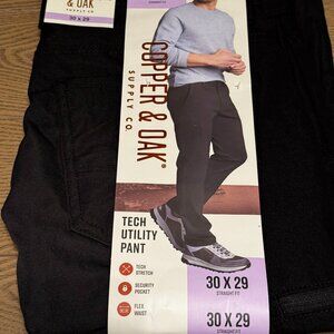 New Black Tech Utility Pant 30x29 Straight Fit